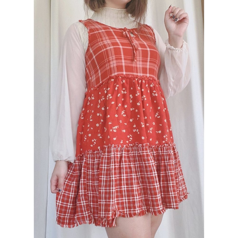 Rust Patchwork Dress - Picture 3 of 6